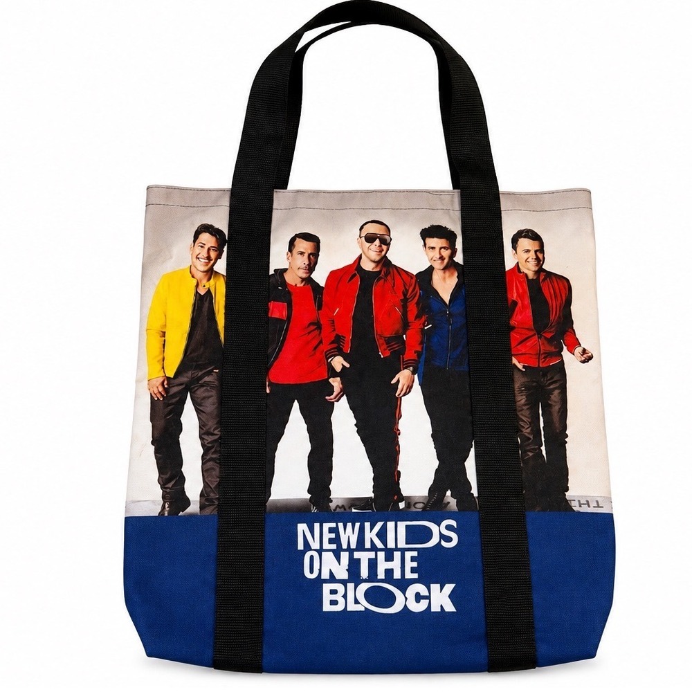 New Kids On The Block Blue Graphic Tote Bag Concert Tour Merch 18x15